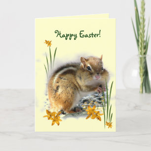 Tarjeta Festiva Pascua del Chipmunk