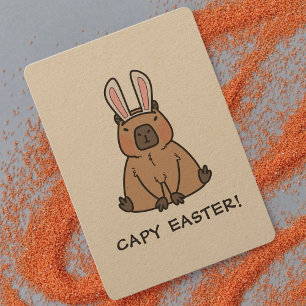 Tarjeta Festiva Pascua divertida de Capybara