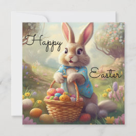 Tarjeta Festiva Pascua encantada - Conejito caprichoso