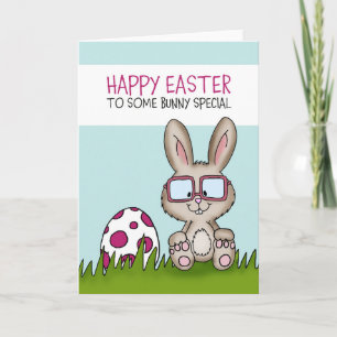 Tarjeta Festiva Pascua feliz a algún special del conejito