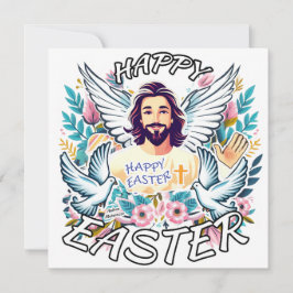 Tarjeta Festiva Pascua feliz con Jesús
