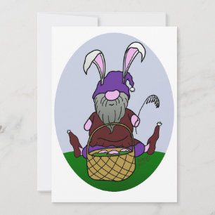 Tarjeta Festiva Pascua feliz de nuestro Gnome a la tuya, oval