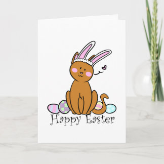 Tarjeta Festiva Pascua feliz del gato