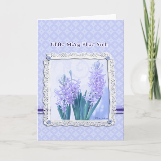 Tarjeta Festiva Pascua feliz en Vietnam (Anverso)