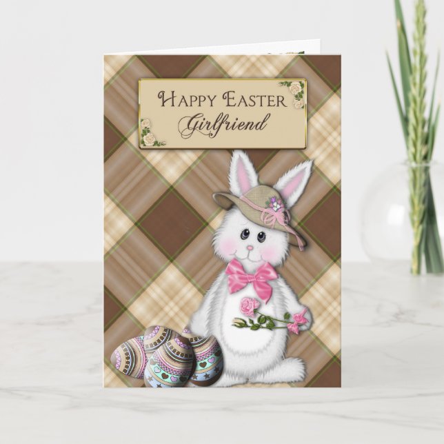 TARJETA FESTIVA PASCUA FELIZ - NOVIA - CONEJITO (Anverso)