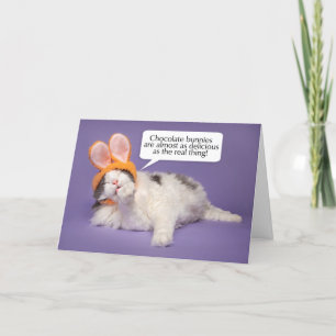 Tarjeta Festiva Pascua feliz para cualquier gato lindo en las orej