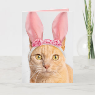 Tarjeta Festiva Pascua feliz para cualquier Naranja Tabby Cat en c
