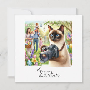 Tarjeta Festiva Pascua feliz para el fotógrafo amante del gato