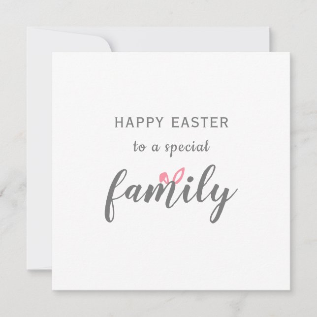 Tarjeta Festiva Pascua feliz para los oídos de conejito de una fam (Anverso)