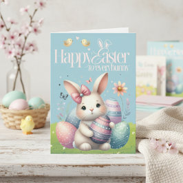 Tarjeta Festiva Pascua feliz para todos los conejitos Personalizad