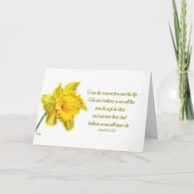 Tarjeta Festiva pascua feliz - soy el resurrrection y la vida (Anverso)