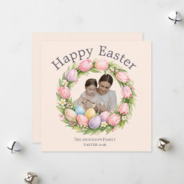 Tarjeta Festiva Pascua floral elegante personalizada