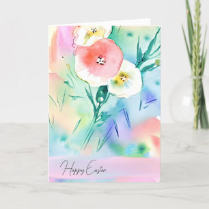 Tarjeta Festiva Pascua florida floral personalizada con acuarela r