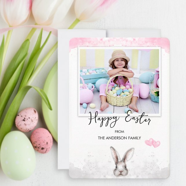 Tarjeta Festiva Pascua fotográfica personalizado (Personalized photo Easter card.)