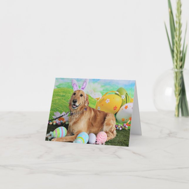 Tarjeta Festiva Pascua - Golden Retriever - Molly (Anverso)