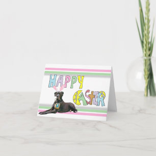 Tarjeta Festiva Pascua great dane negro