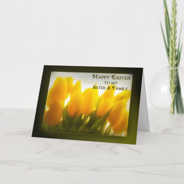 Tarjeta Festiva Pascua - hermana y familia (Anverso)