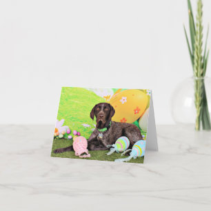 Tarjeta Festiva Pascua - indicador de Shorthair del alemán -