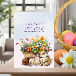 Tarjeta Festiva Pascua la nieta Personalizado de los conejitos