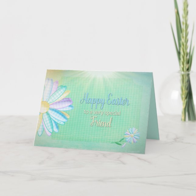 Tarjeta Festiva Pascua - margarita de la guinga - amigo especial (Anverso)