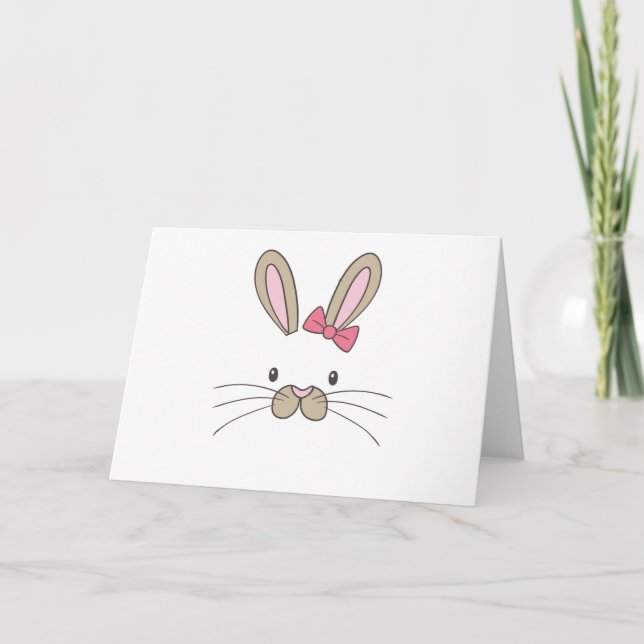 Tarjeta Festiva Pascua para el conejito de la cara del conejito de (Anverso)
