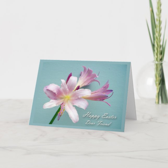 Tarjeta Festiva Pascua para el estimado amigo, lirio de la (Anverso)