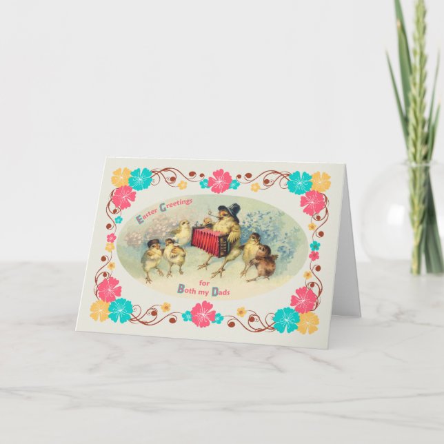 Tarjeta Festiva Pascua para las dos chicas musicales de moda (Anverso)