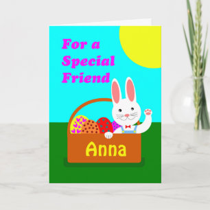 Tarjeta Festiva Pascua personalizado para amigo, añada un nombre, 