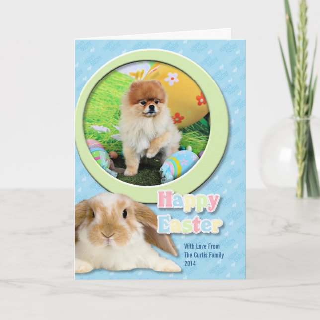 Tarjeta Festiva Pascua - Pomeranian - Dexter (Anverso)