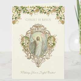 Tarjeta Festiva Pascua Religiosa Resurrección Jesús Cristiano