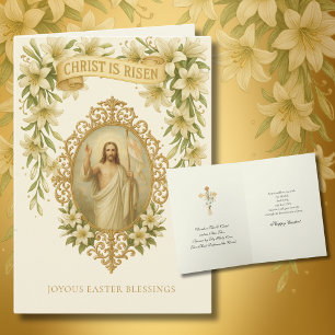 Tarjeta Festiva Pascua Religiosa Resurrección Jesús Cristiano