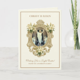 Tarjeta Festiva Pascua Religiosa Resurrección Jesús Cristiano