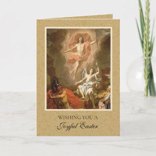 Tarjeta Festiva Pascua Religiosa Resurrección Jesús Cristiano Fies