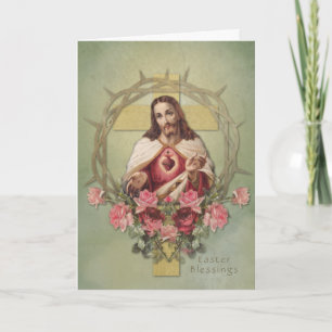 Tarjeta Festiva Pascua Religiosa Resurrección Jesús Oración Fiesta
