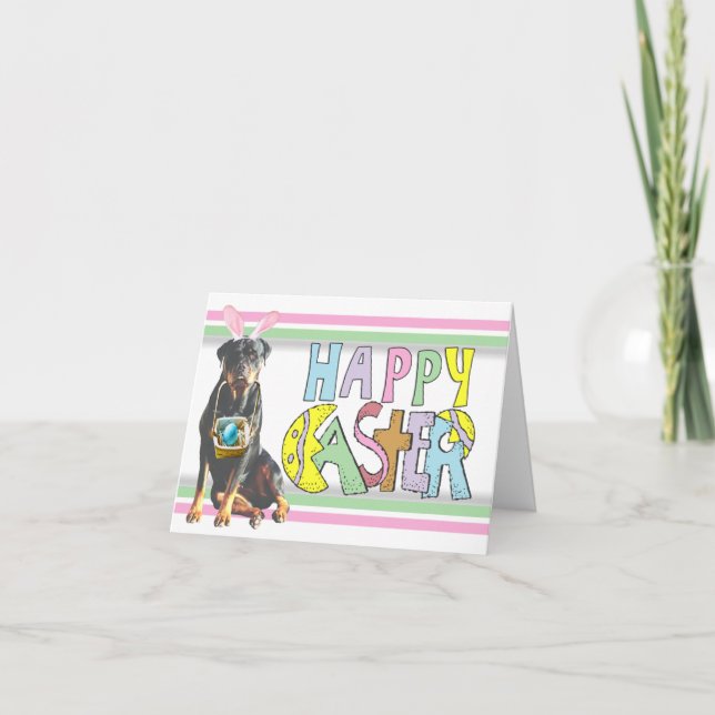 Tarjeta Festiva Pascua Rottweiler (Anverso)