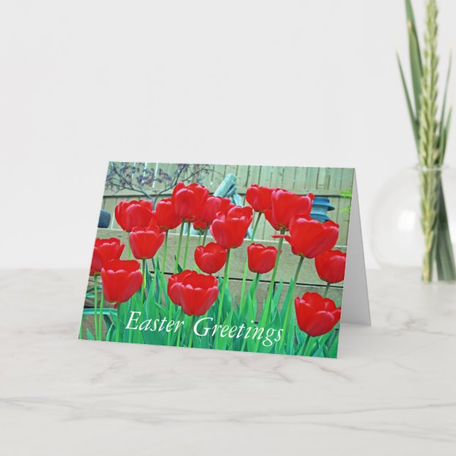 Tarjeta Festiva Pascua, saludos (Anverso)