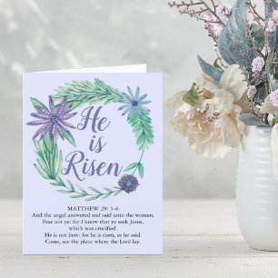 Tarjeta Festiva Pascua se ha levantado morado, Matthew Verse
