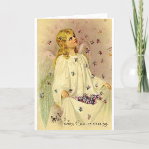 Tarjeta Festiva Pascua Vintage - Felicidad en abundancia,