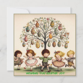 Tarjeta Festiva Pascua Vintage ~ PARA TI EN TIEMPO DE PASCUA ~ Niñ