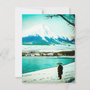 Tarjeta Festiva Paseo invernal por debajo del monte Fuji 富 士 山 Vie
