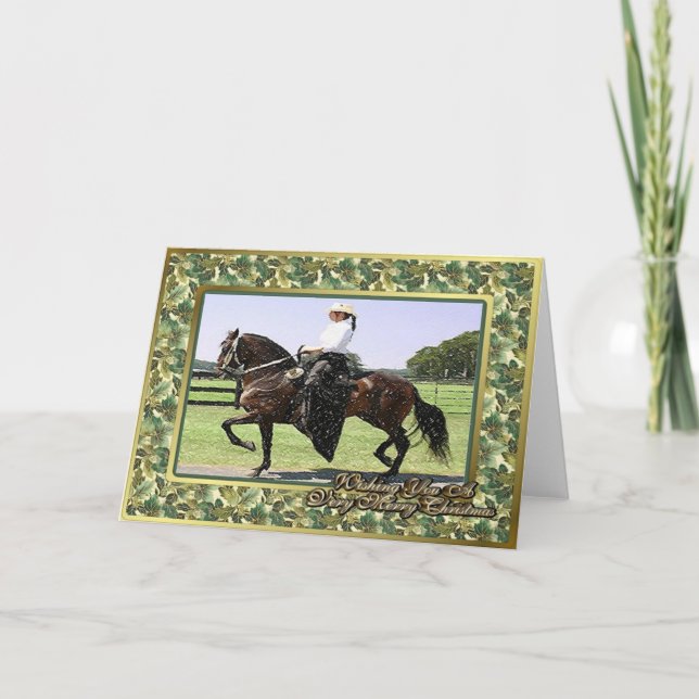 Tarjeta Festiva Paso Fino Horse Blank Christmas Card (Anverso)
