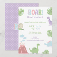Pastel Baby Dinosaur Kids Birday Fiesta