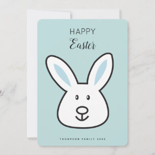 Tarjeta Festiva Pastel Blue Cute Easter Bunny Ilustracion
