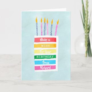 Tarjeta Festiva Pastel de arcoiris dulce
