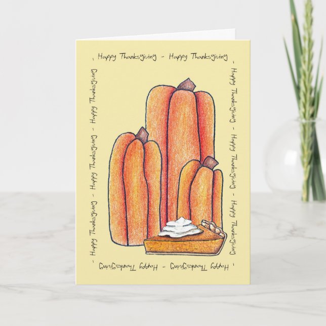 Tarjeta Festiva Pastel de calabaza (Anverso)