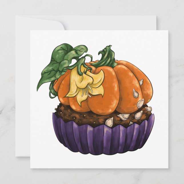 Tarjeta Festiva Pastel de calabaza (Anverso)