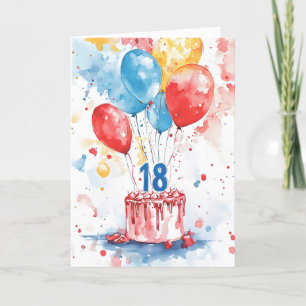 Tarjeta Festiva Pastel de Cumpleaños Colorido