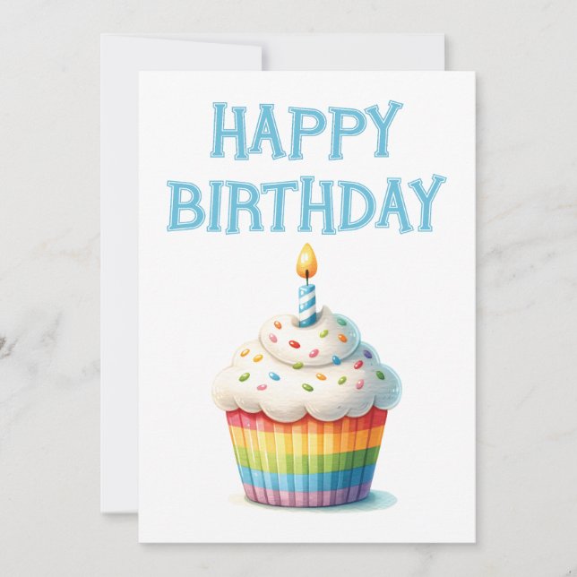 Tarjeta Festiva Pastel de cumpleaños feliz (Anverso)