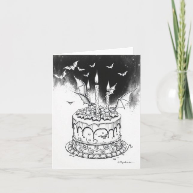 Tarjeta Festiva Pastel de gótico (Anverso)