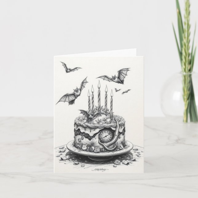 Tarjeta Festiva Pastel de gótico (Anverso)